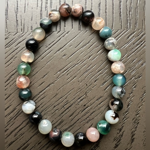 Mix Flower Agate bracelet 8mm - Picture 2 of 3